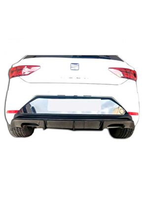 Seat Leon (2017 - 2019) Çift Çıkış Arka Tampon Eki - Difüzör (plastik) Uyumlu