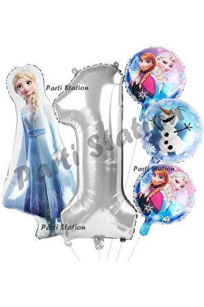Frozen Elsa Balon Set 1 Yaş Karlar Ülkesi Frozen Elsa Konsept Doğum Günü Parti Balon Set