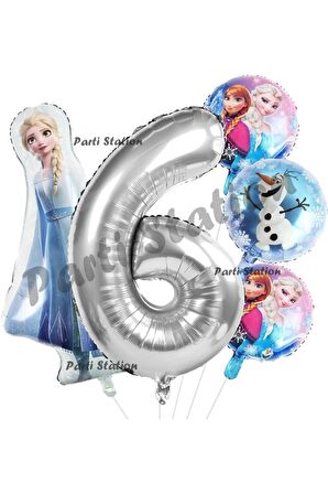 Frozen Elsa Balon Set 6 Yaş Karlar Ülkesi Frozen Elsa Konsept Doğum Günü Parti Balon Set