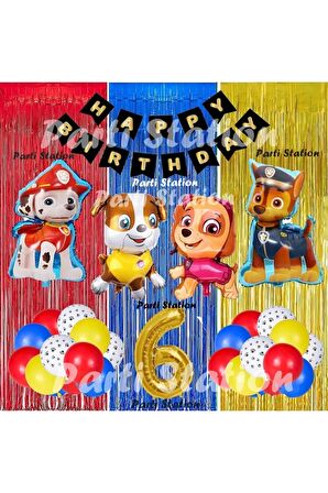 Paw Patrol Balon Set 6 Yaş Paw Petrol   Chase Skye Rubble Doğum Günü Parti Folyo Balon Seti