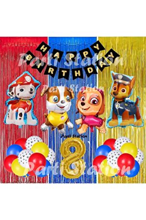 Paw Patrol Balon Set 8 Yaş Paw Petrol Marshall Chase Skye Rubble Doğum Günü Parti Folyo Balon Seti