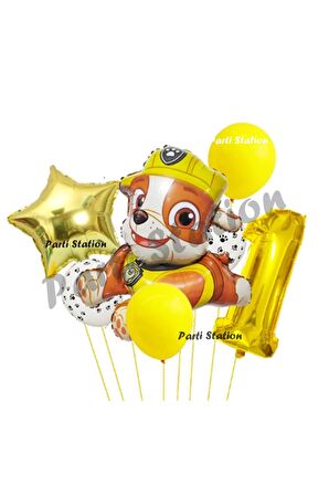Paw Patrol Balon Set 1 Yaş Paw Petrol Rubble Doğum Günü Parti Folyo Balon Seti