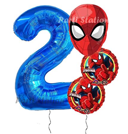 Spiderman Örümcek Adam Konsept 2 Yaş Doğum Günü Balon Set Spiderman Parti Balonları Spiderman Tema