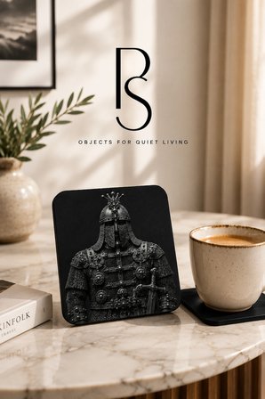   Tarihi Savaşçı Armor Temalı Akrilik Bardak Altlığı