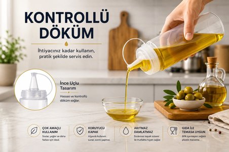 Plastik Şeffaf Yağlık Sosluk Şişesi 1000 Ml.