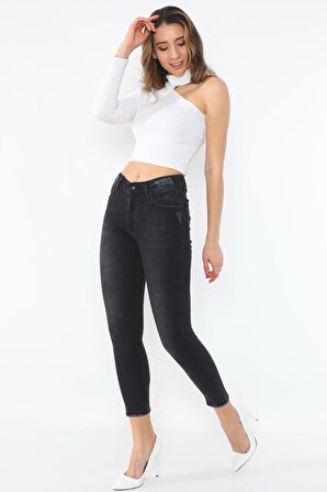 Kadın Yüksek Bel Full Likralı Kot Pantolon