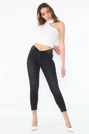 Kadın Yüksek Bel Full Likralı Kot Pantolon