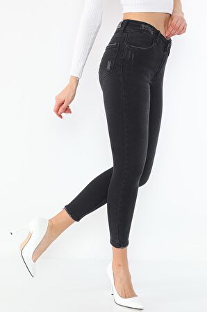 Kadın Yüksek Bel Full Likralı Kot Pantolon