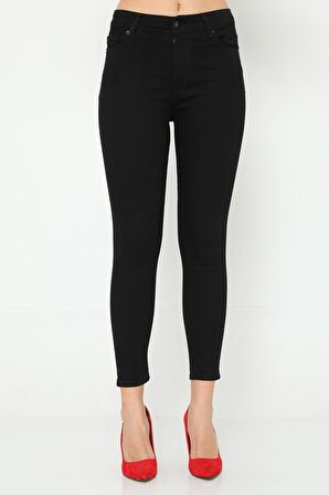 Kadın Normal Bel Likralı Slim Fit Dar Kesim Kot Pantolon
