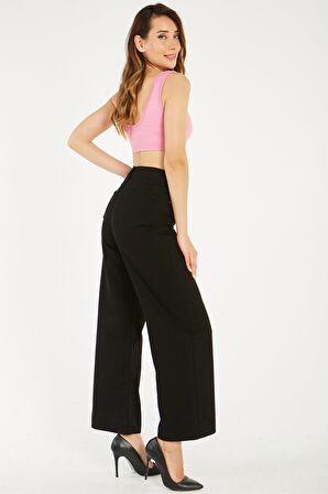 Kadın Yüksek Bel Bol Kesim Wide Leg Kot Pantolon