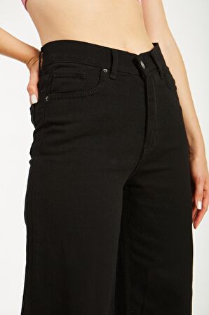 Kadın Yüksek Bel Bol Kesim Wide Leg Kot Pantolon