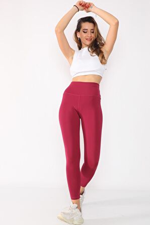 Kadın Yüksek Bel Dalgıç Kumaş Mat Toparlayıcı Tayt