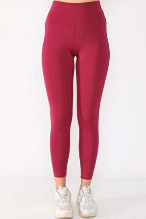 Kadın Yüksek Bel Dalgıç Kumaş Mat Toparlayıcı Tayt