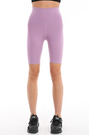 Kadın Yüksek Bel Dalgıç Kumaş Push Up Mat Toparlayıcı Esnek Biker Spor Kısa Şort Tayt