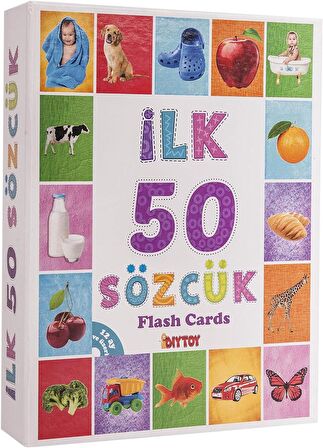 İlk 50 Sözcük Hafıza Kartları Bebek Eğitici Oyuncak Zeka Gelişim Seti