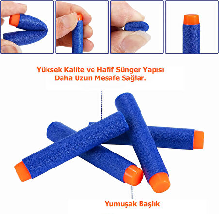 Nerf Mermisi 20'li Paket Premium Kalite Yedek Yumuşak Mermi