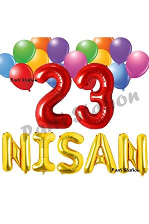 23 Nisan Balon Set Türk Bayrağı Balon 23 Nisan Süsleme Malzeme 23 Nisan Parti Seti 5