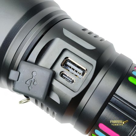 Farissu Q-MAX PS3900 11000 Lümen 110W Zoomlu Şarjlı El Feneri – 27.200 mAh Powerbank Özellikli Profesyonel Işık Gücü