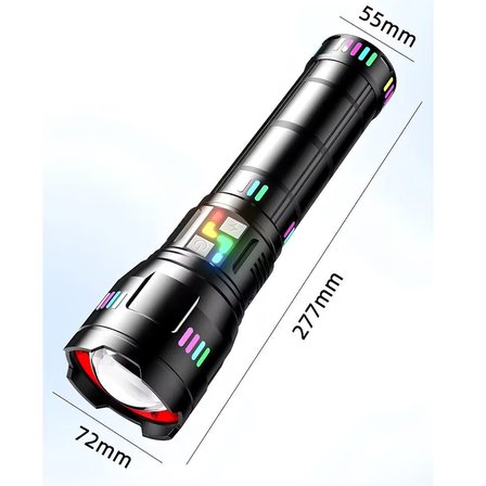 Farissu Q-MAX PS3900 11000 Lümen 110W Zoomlu Şarjlı El Feneri – 27.200 mAh Powerbank Özellikli Profesyonel Işık Gücü