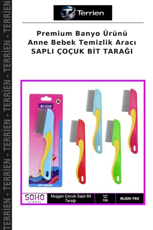 Premium Banyo Ürünü Anne Bebek Temizlik Aracı SAPLI ÇOÇUK BİT TARAĞI