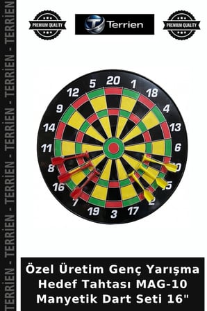 Özel Üretim Genç Yarışma Hedef Tahtası MAG-10 Manyetik Dart Seti 16"