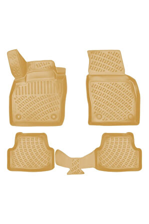 Seat İbiza 2021 Araca Özel Tasarım 3D Havuzlu Bej Paspas