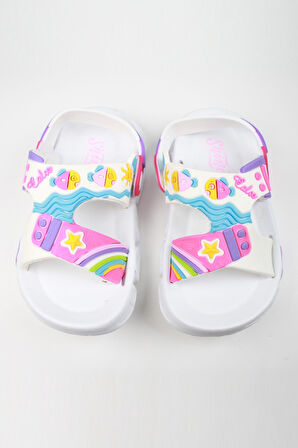 Günlük Unisex Çocuk Sandalet Esnek Kaymaz Taban Yazlık Ev Okul Kreş Ayakkabı PS940-PS955