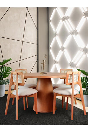 Pissa Natural Ahşap Yemek Masası 100x100