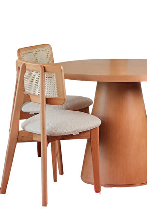 Pissa Natural Ahşap Yemek Masası 100x100