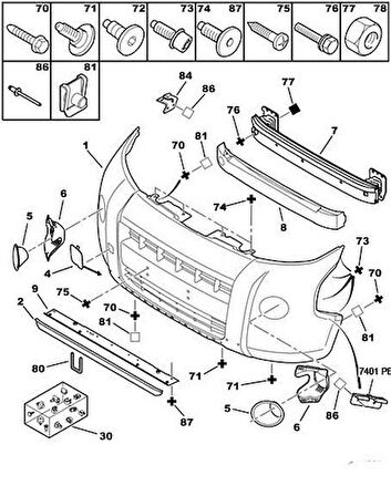 Peugeot Orjinal 7401.PE Ön Tampon Yan Agrafı 7401.PE