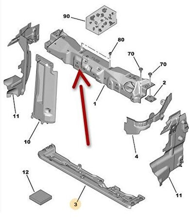 Peugeot Orjinal 9675630080 Ön Panel Traversi 9675630080