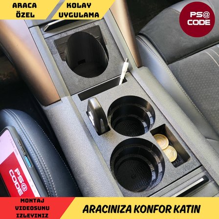YENİ TASARIM Citroen Berlingo-Peugeot Rifter-Proace City-Fiat Doblo-Opel Combo Uyumlu Set Bardaklık