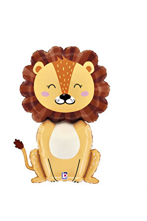 Aslan Balon 6 Yaş Balon Set Safari Konsept Aslan Balon ve Gold Renk Rakam Balon