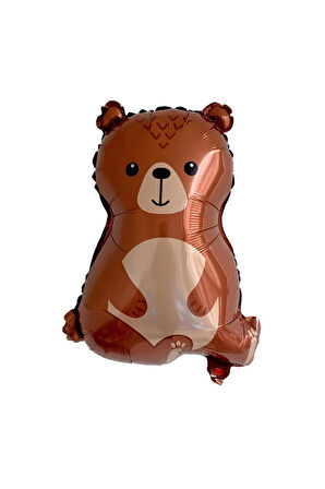 Ayıcık Balon 2 Yaş Balon Set Woodland Konsept Ayı Balon Ve Krem Renk Rakam Balon