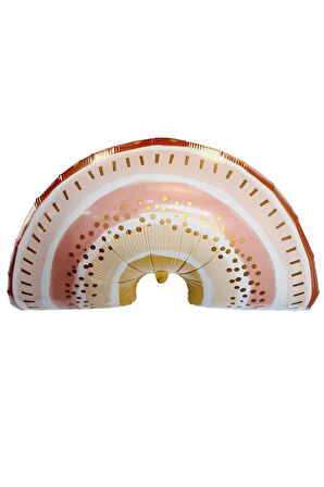 Bohem Gökkuşağı 5 Yaş Balon Set Boho Rainbow Konsept Balon ve Rosegold Rakam Balon