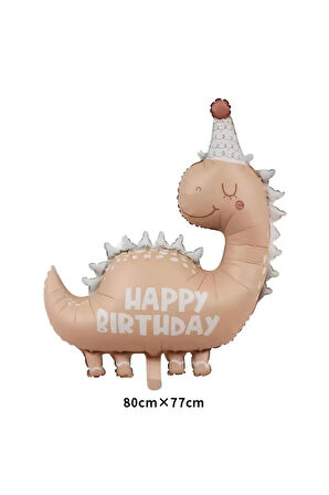 Retro Dinozor 4 Yaş Balon Set Bohem Renkler Dinozor Konsept Doğum Günü Balon Retro Balon Set