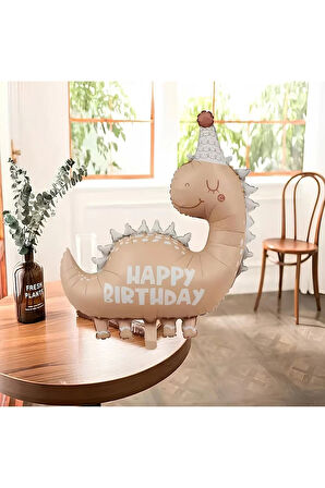 Retro Dinozor 4 Yaş Balon Set Bohem Renkler Dinozor Konsept Doğum Günü Balon Retro Balon Set