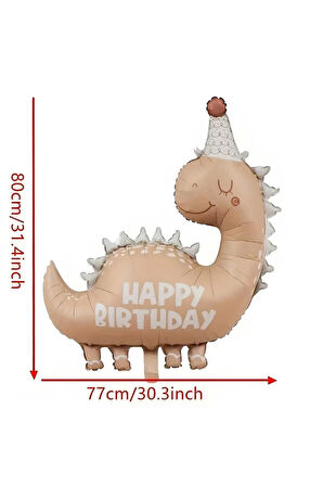 Retro Dinozor 1 Yaş Balon Set Bohem Renkler Dinozor Tema Doğum Günü Balon Retro Balon Set