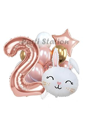 Tavşan Bunny Konsept 2 Yaş Balon Set
