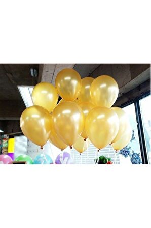 Metalik 12'inç Gold Balon 10 Adet