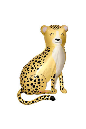 Safari Çita Balon 6 Yaş Balon Set Safari Konsept Çita Balon ve Krem Renk Rakam Balon