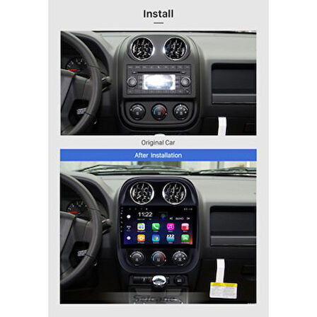 JEEP COMPASS 2010-2014 MULTİMEDYA CARPLAY EKRAN SETİ 2 GB RAM 32 HAFIZALI