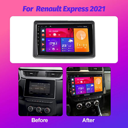RENAULT EXPRESS 2021-2024 MULTİMEDYA CARPLAY EKRAN SETİ 2 GB RAM 32 HAFIZALI