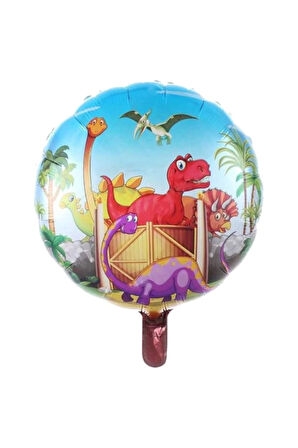Orman Tema Jurassic Park Dinozor Konsept Yeşil Rakam Balon 9 Yaş Dev Balonlu Doğum Günü Balon Set