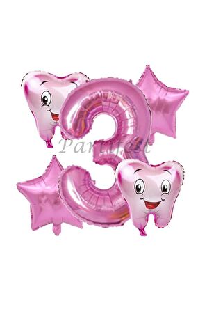 Diş Buğdayı Balon Set Ilk Dşim Folyo Balon Set Konsept Doğum Günü Set Yaş Balon
