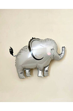 Sevimli Fil Balon 4 Yaş Doğum Günü Balon Set Safari Konsept Fil Balon ve Pembe Renk Rakam Balon