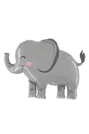Sevimli Fil Balon 4 Yaş Doğum Günü Balon Set Safari Konsept Fil Balon ve Pembe Renk Rakam Balon
