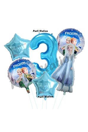 Frozen Karlar Ülkesi Elsa Konsept Doğum Günü Balon Set 3 Yaş Elsa Karlar Ülkesi Temalı Balon Set