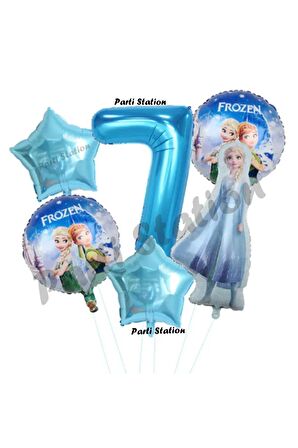 Frozen Karlar Ülkesi Elsa Konsept Doğum Günü Balon Set 7 Yaş Elsa Karlar Ülkesi Temalı Balon Set