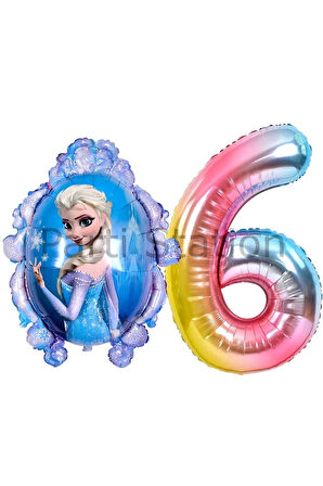 Frozen Elsa Konsept 4 Yaş Renkli Balon Set Karlar Ülkesi Tema Doğum Günü Folyo Balon Set